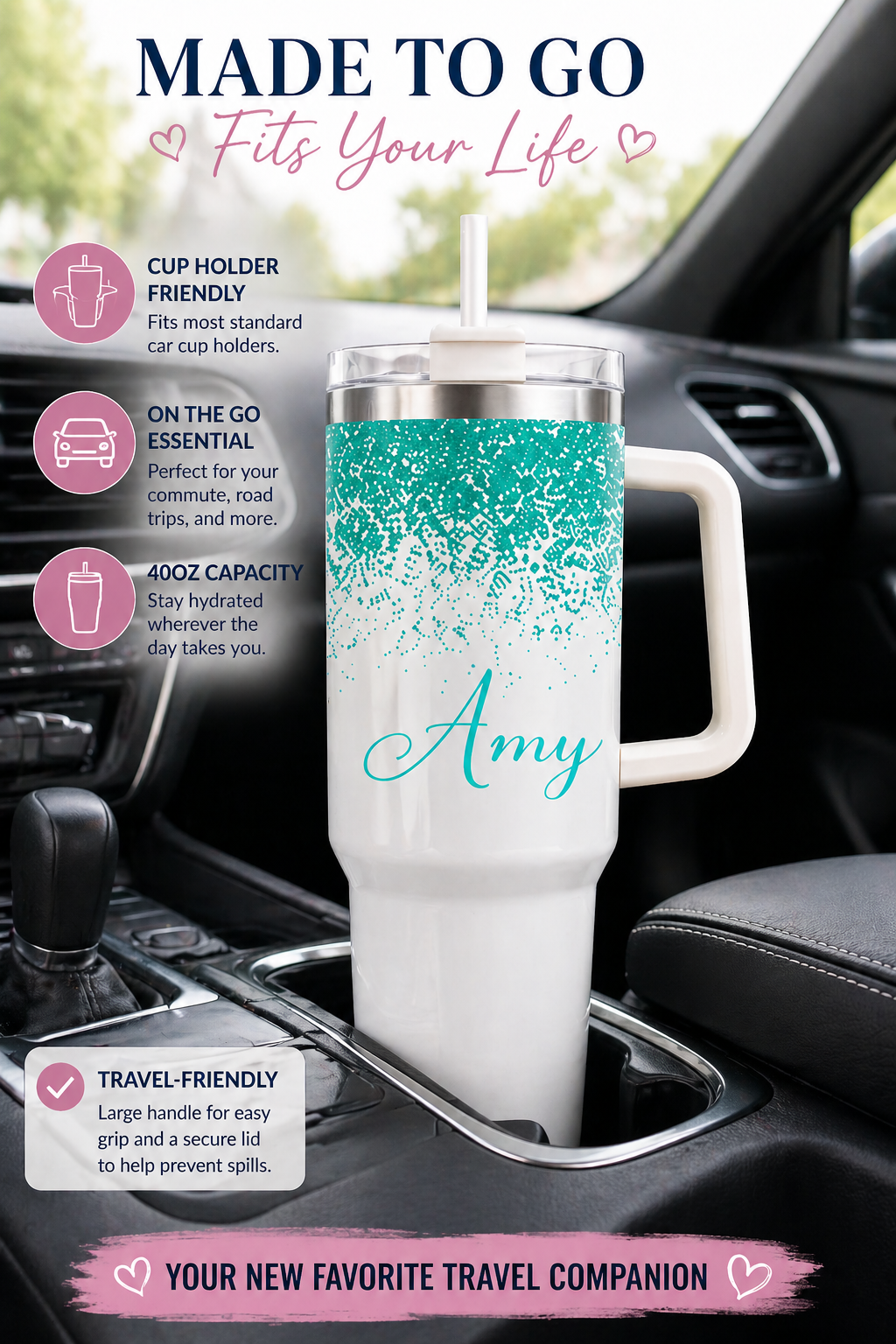 40oz Tumbler with Handle - Image 5