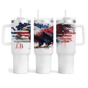 Patriotic Eagle 40 oz Tumbler with Handle
