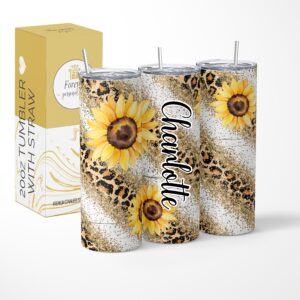 Sunflower Leopard 20 oz Tumbler