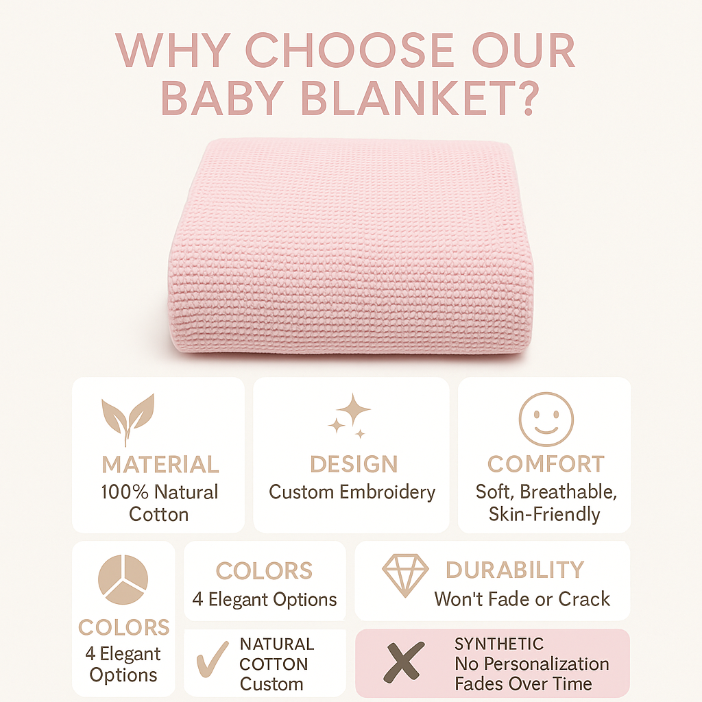 Floral Initial Embroidered Knitted Blanket - Image 7