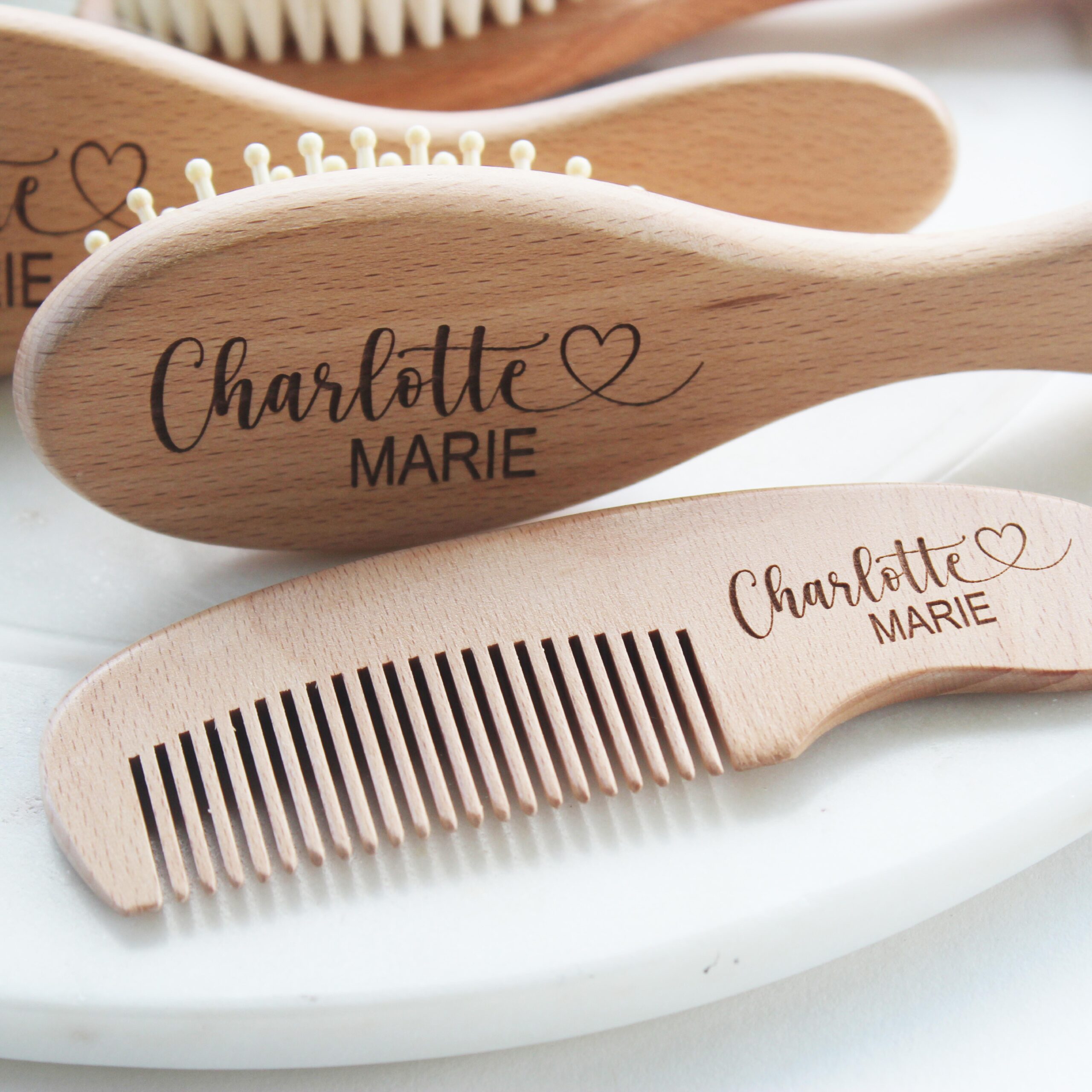 Heart Font Baby Brush Set - Image 2