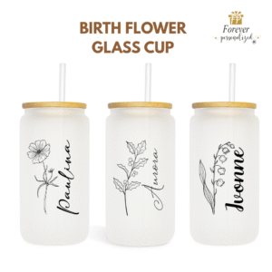 Birth Flower | 16oz Glass Cup
