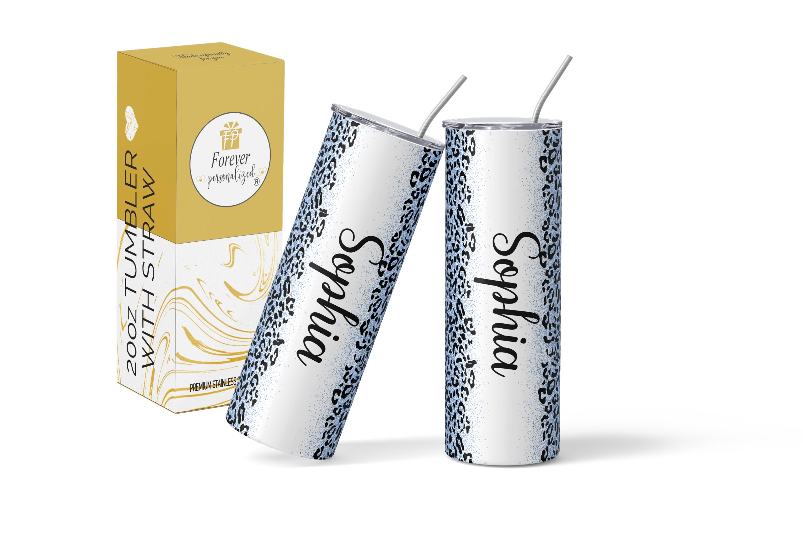 Light Blue Leopard | 20oz - Image 7