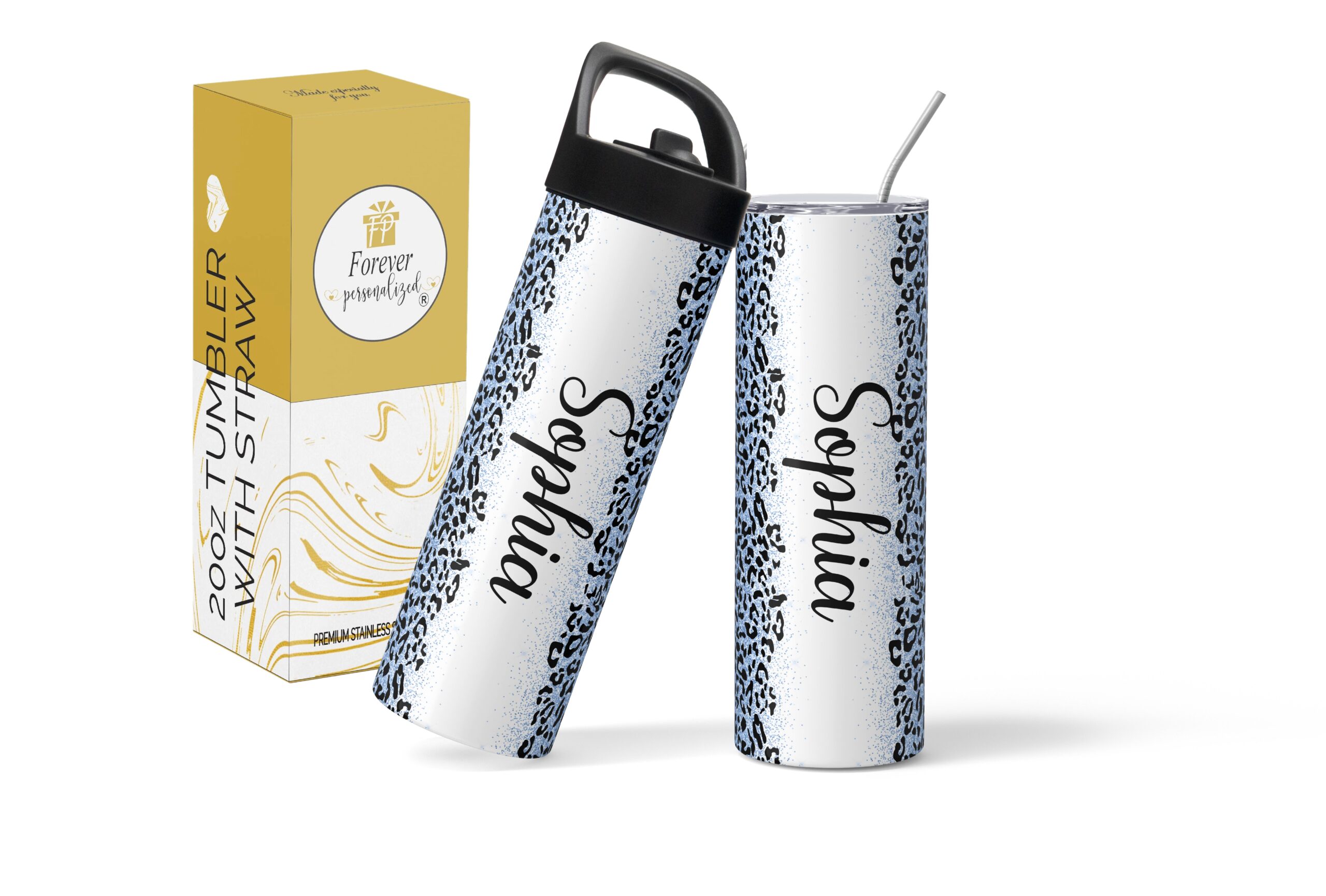 Light Blue Leopard | 20oz