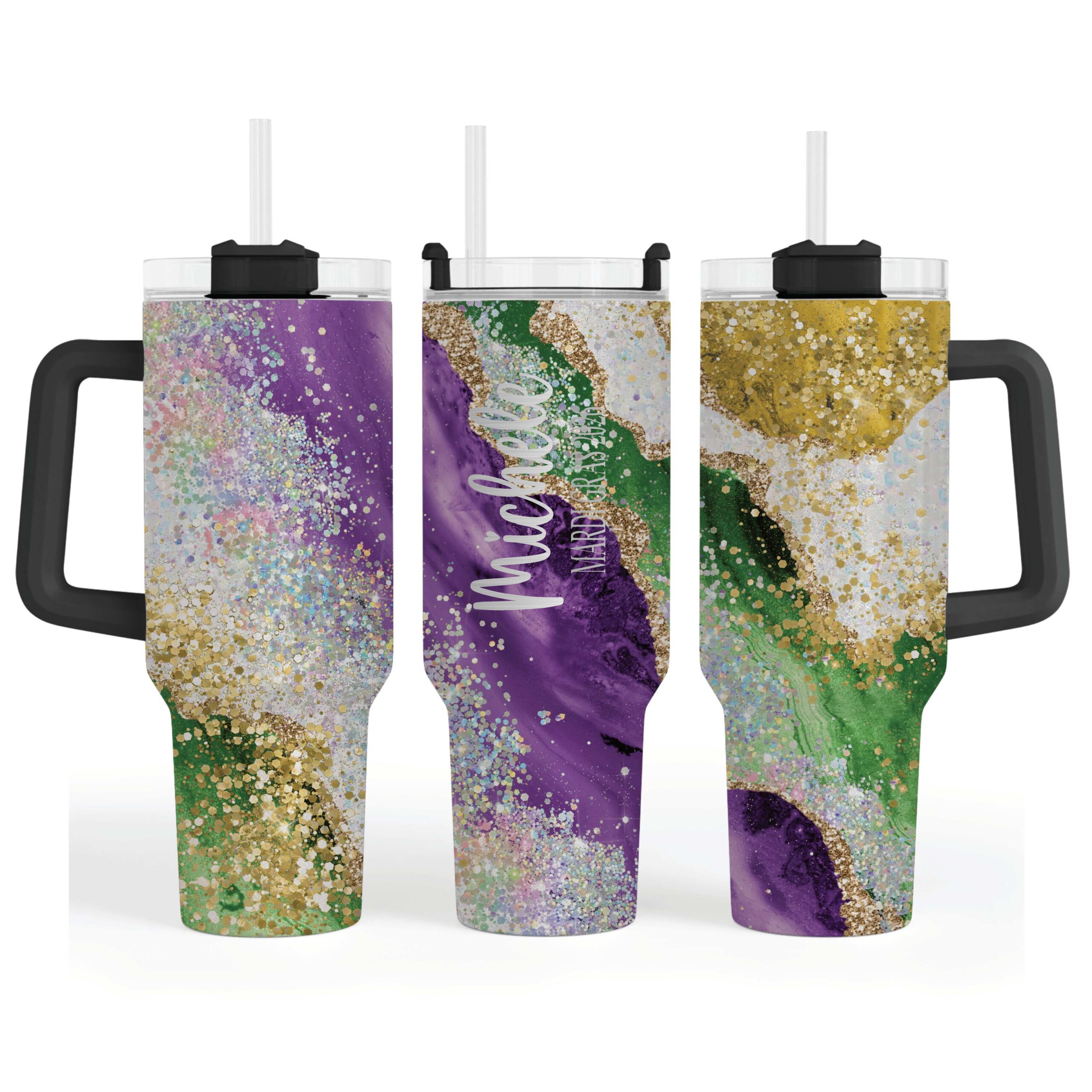 40oz MARDI GRAS TUMBLER