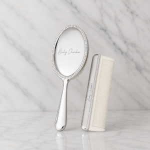 Personalized Silver Plated Baby Brush and Comb Set