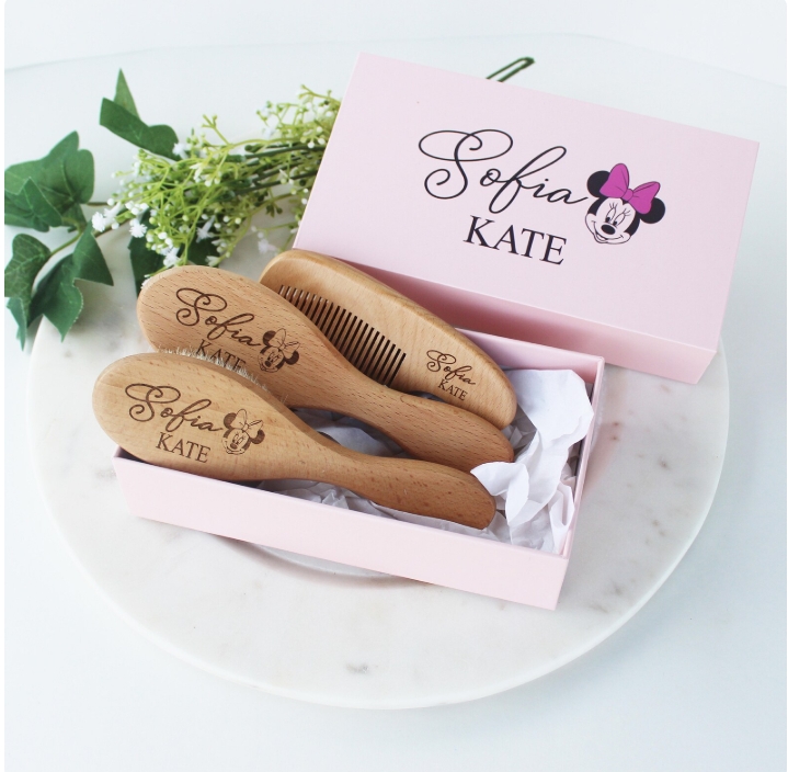 Minnie Mouse Wooden Brush Set