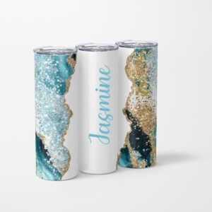 Teal & Gold Marble 20 oz Tumbler