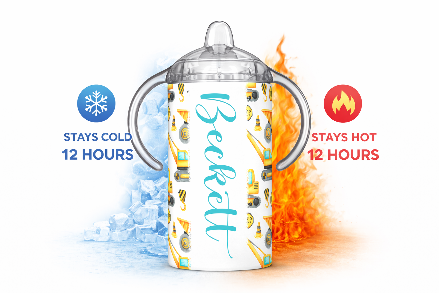 Excavator 12 oz Kids Sippy - Image 2