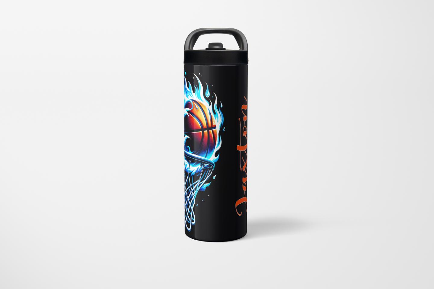 Basketball Flame 20 oz Sports Bottle - Image 4