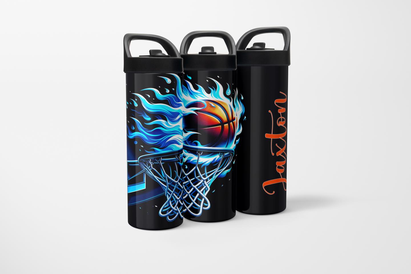 Basketball Flame 20 oz Sports Bottle